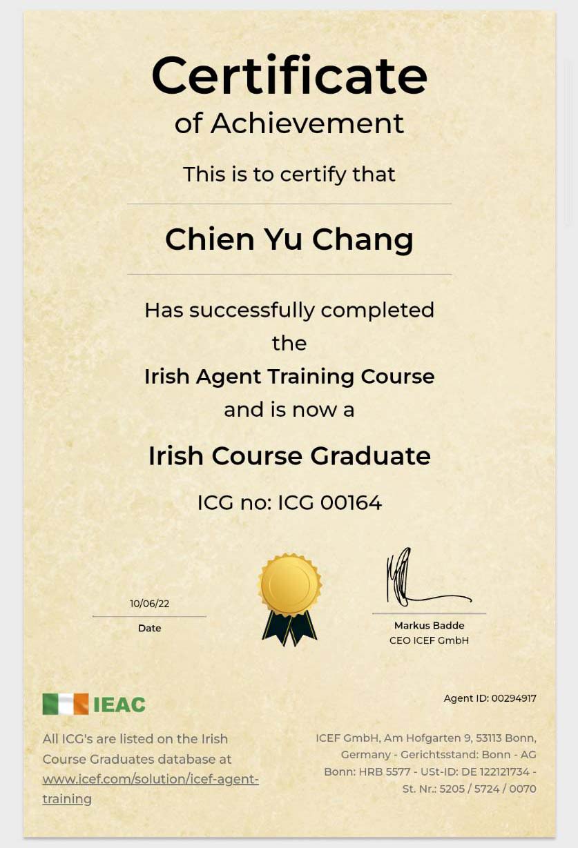 愛爾蘭留學官方認證-IEAC-執照