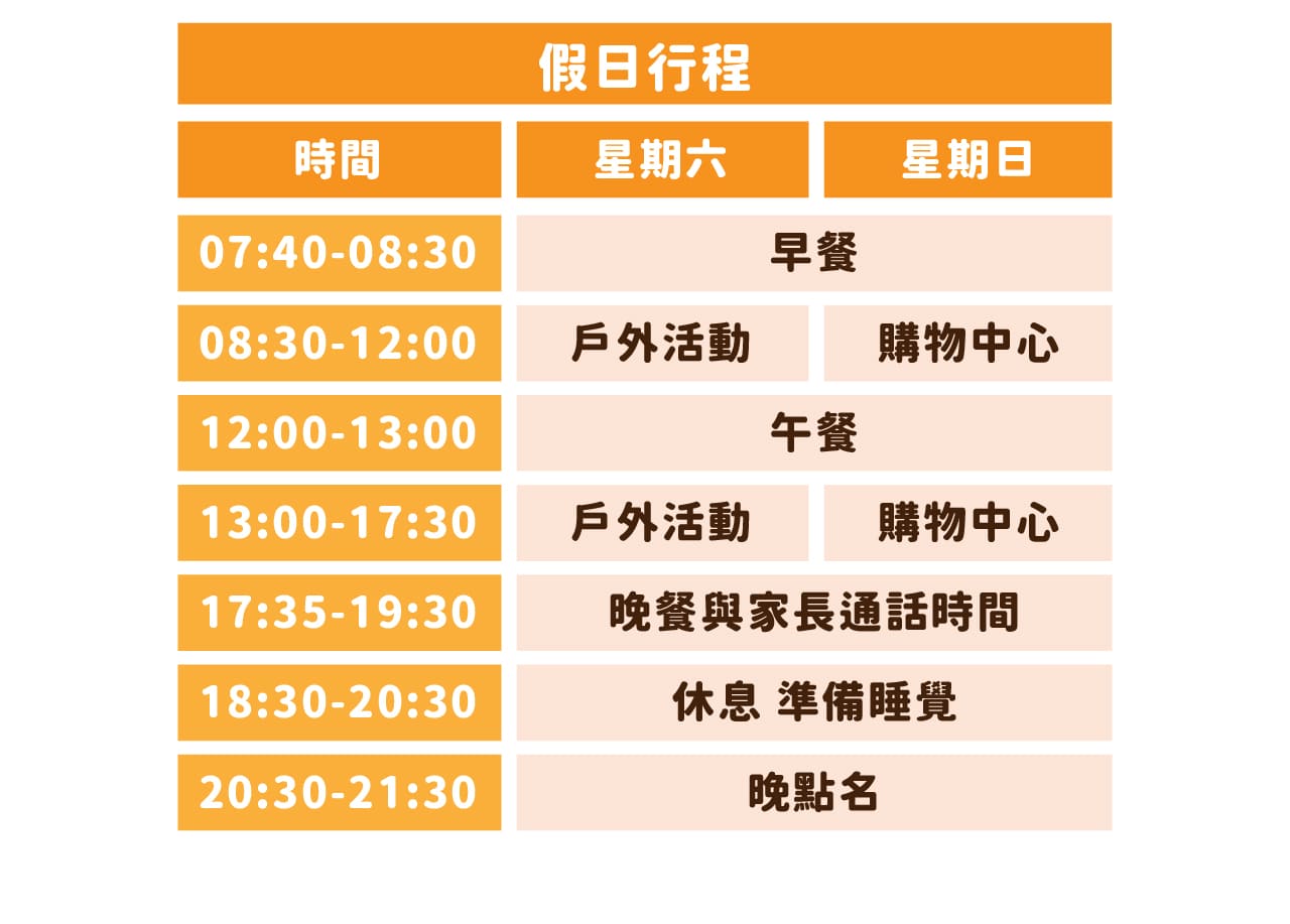 2025 IMS國際英文冬令營 課程表